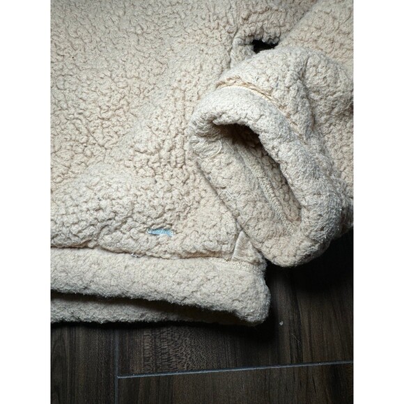 Hollister Cropped Sherpa Quarter Zip Sweatshirt Size Medium - Picture 5 of 9